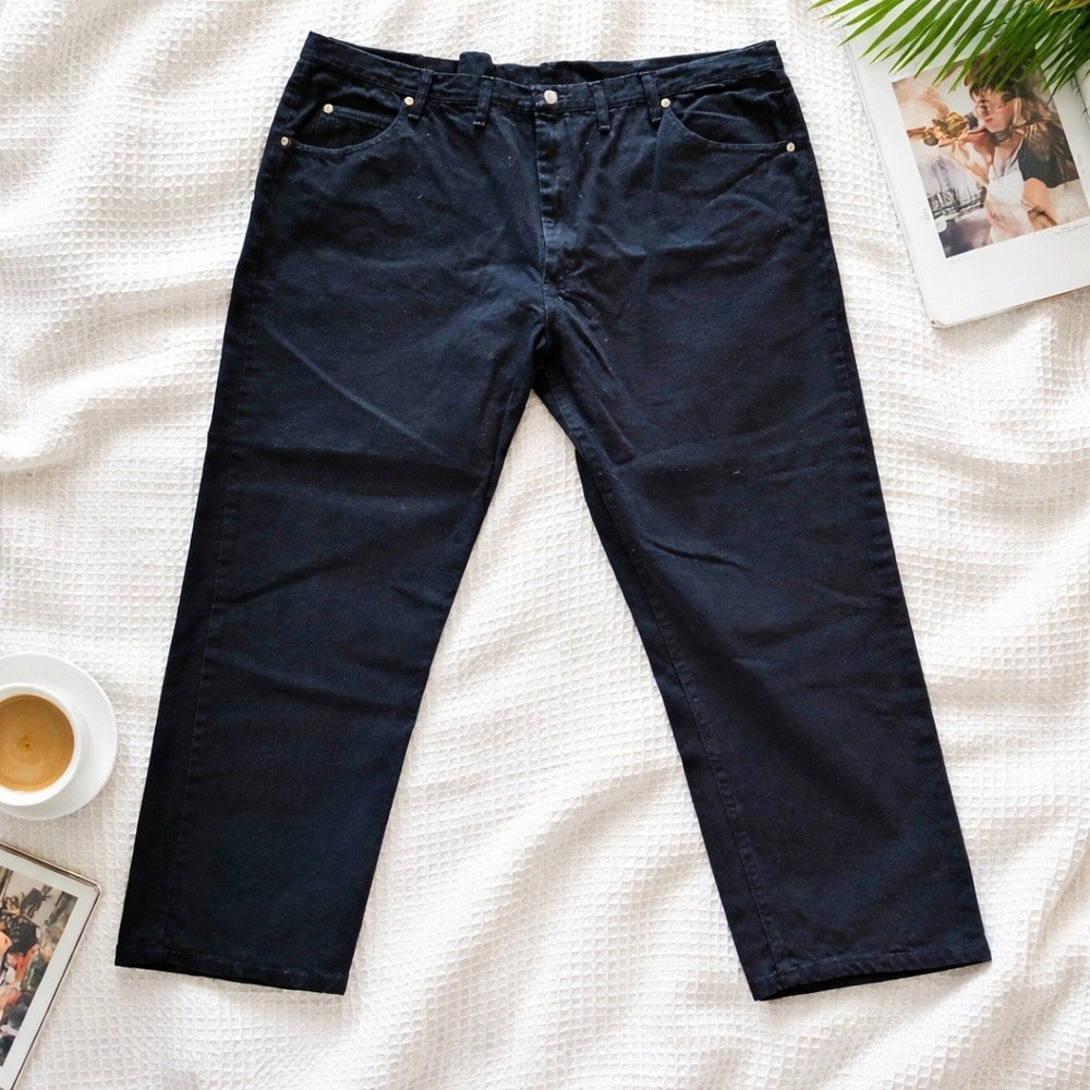 Wrangler Five Star‎ Relaxed Fit Black Jeans Mens 46x30 Premium Denim 976T1CB NWT